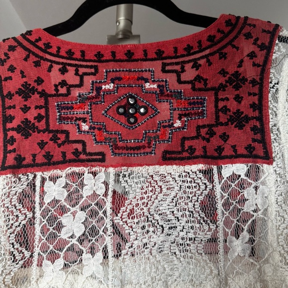 Free People Casablanca Lace Trim Tunic Ivory Combo - Picture 9 of 16